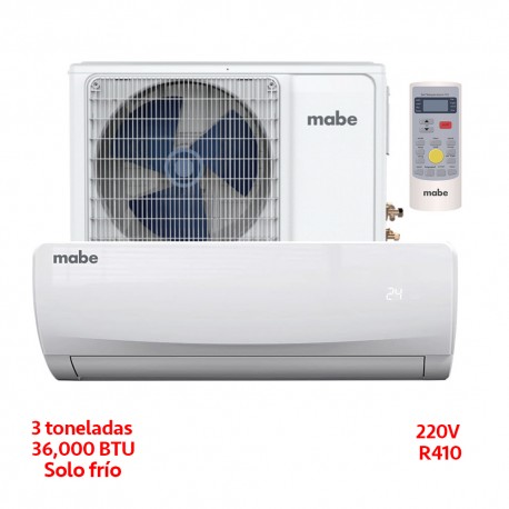 MINISPLIT 3 TON 220V SOLO FRÍO BLANCO  R410 MABE AUX BLUE FIN