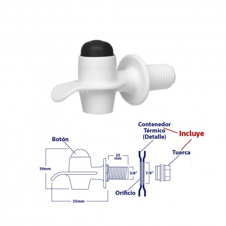 LLAVE BLANCA BOTON NEGRO TERMOS