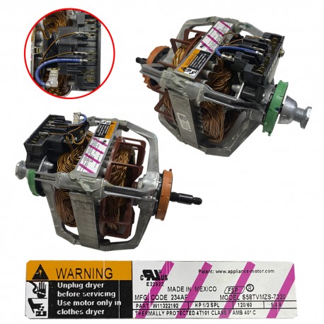 MOTOR SECADORA WH WPW10620755, W10620755, W10806758, W10806760, W11123147, W11322192 W11086656