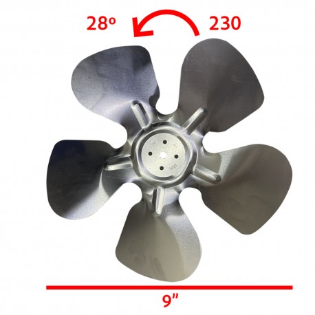 ASPA METALICA 228mm 5 HOJAS 28° S/COPLE CCW