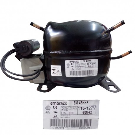 COMPRESOR 1/8 HP R134A 115-127v /60HZ BAJA/MEDIA/ALTA PRESIO DE RETORNO EMBRACO EMIE40HJP