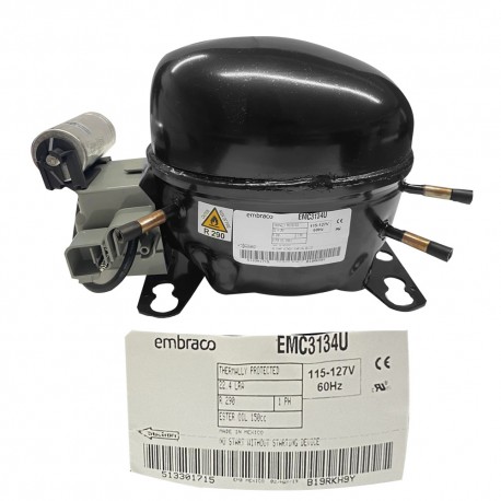 COMPRESOR 1/3+ 1/2 HP R290 115-127V 60Hz BAJA/MEDIA PRESION DE RETORNO EMBRACO