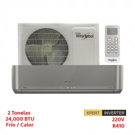 MINISPLIT INVERTER 2 TON  (220v) FRIO/CALOR PLATA  BLANCO WHIRLPOOL  SWA6267D