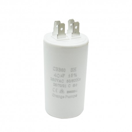 CAPACITOR 40 MF  250 VCA REDONDO MARCHA ALUMINIO