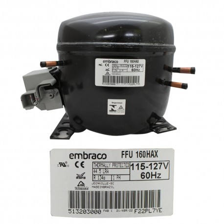 COMPRESOR 1/2 R134a 115-127 V-60 HZ MEDIA/BAJA PRESION  OPERACION DE RETORNO EMBRACO FFU130HAX