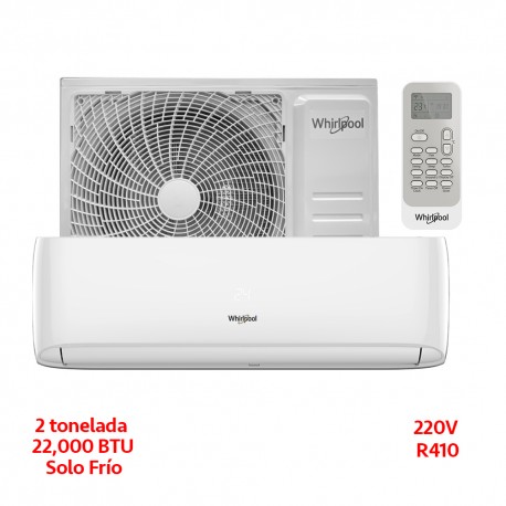 MINISPLIT INVERTER 2 TON.  220V 18 SEER SOLO FRIO BLANCO WHIRLPOOL swa6267q