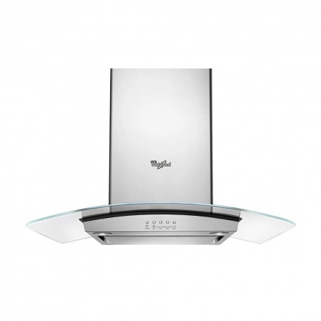 CAMPANA WHIRLPOOL INOX 90 CM DECO VIDRIO CURVO LUZ LED