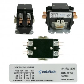 CONTACTOR 2 POLOS 25A-120V APAC