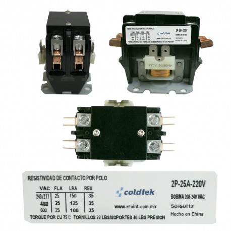 CONTACTOR 2 POLOS 25A-220V APAC