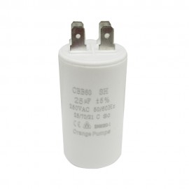 CAPACITOR 25 MF  250 VCA REDONDO PLASTICO T/CONTINUO