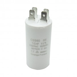 CAPACITOR 16 MF  250 VCA REDONDO PLASTICO T/CONTINUO