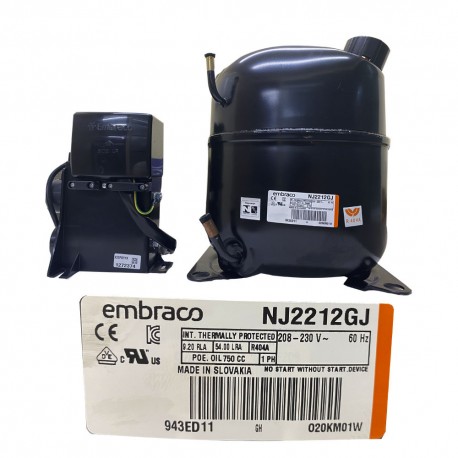 COMPRESOR 1 1/2 HP R404a  208-230v 60 Hz  BAJA PRESION DE RETORNO EMBRACO.