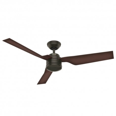 Ventilador de Techo HUNTER Cabo Frio BRONCE Int Exteriores cubiertos 52"" 3 Aspas Control de pared  Tubo de extensión de 3""Mot