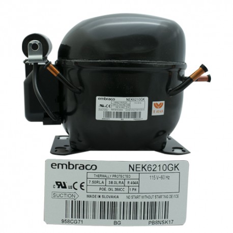 COMPRESOR 1/2  R404a 115-127V 60HZ MEDIA PRESION DE OPERACION DE RETORNO EMBRACO
