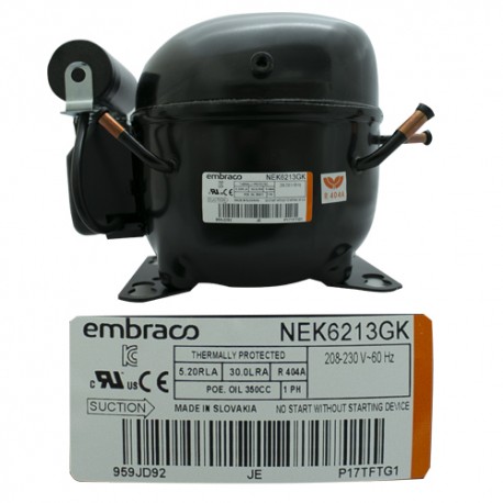 COMPRESOR 1/2+ R404a 208-230 V-60 HZ  MEDIA PRESION DE OPERACION DE RETORNO EMBRACO