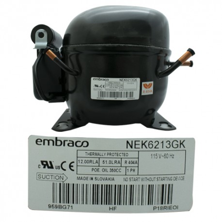 COMPRESOR 1/2+ HP R404a 115-127V 60Hz  MEDIA PRESION DE RETORNO EMBRACO