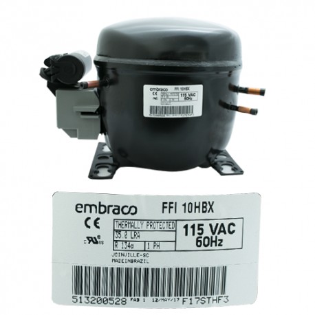 COMPRESOR 1/4+ R134a 115-127 V-60 HZ ALTA/MEDIA/BAJA PRESION DE OPERACION DE RETORNO EMBRACO