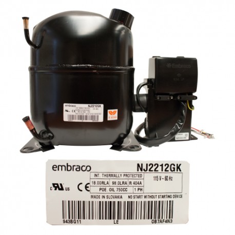 COMPRESOR 1 1/2 R404a  115-127V 60HZ BAJA PRESION DE OPERACION DE RETORNO EMBRACO